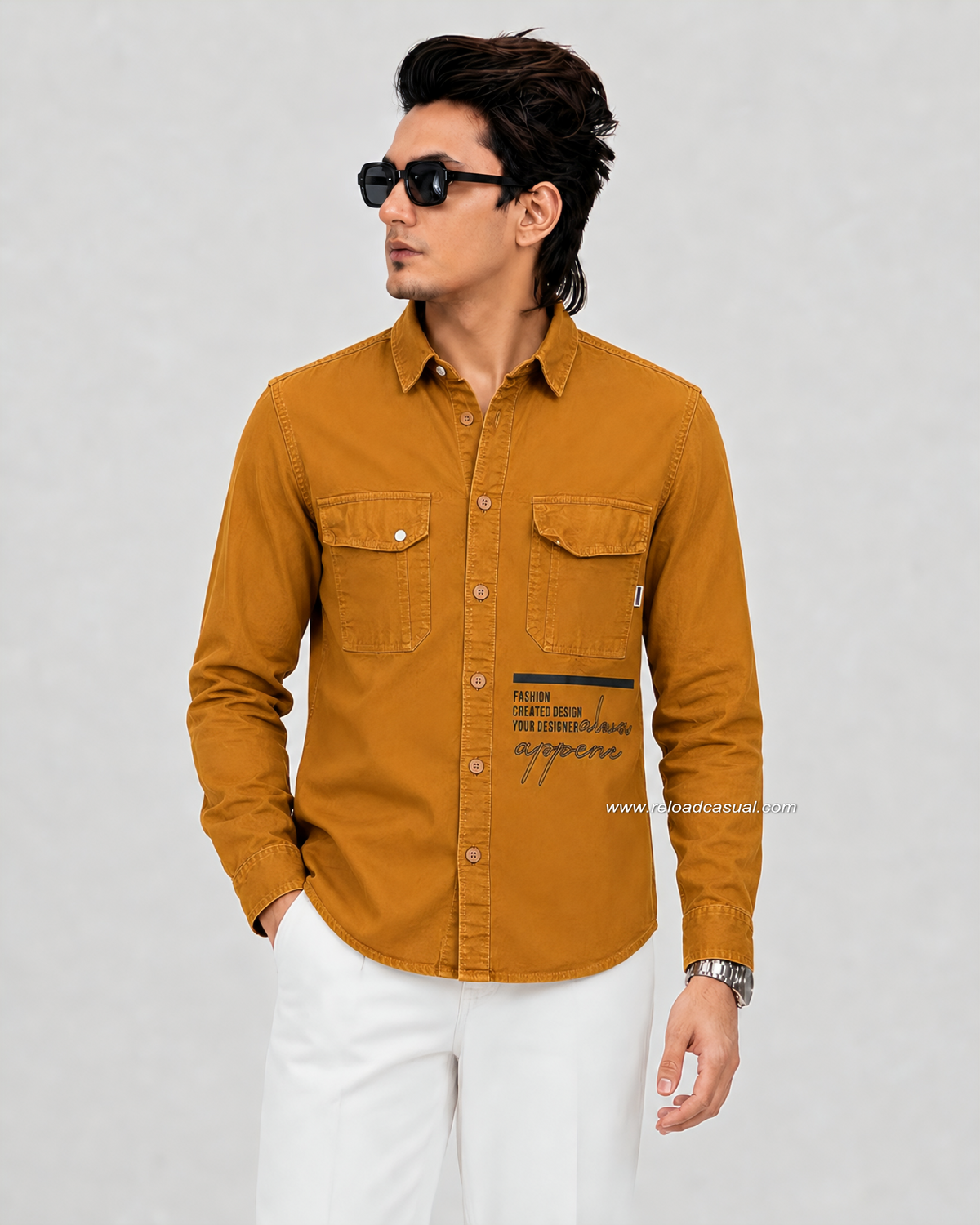 Designer Graphic Flap Pocket Shirt Back Design