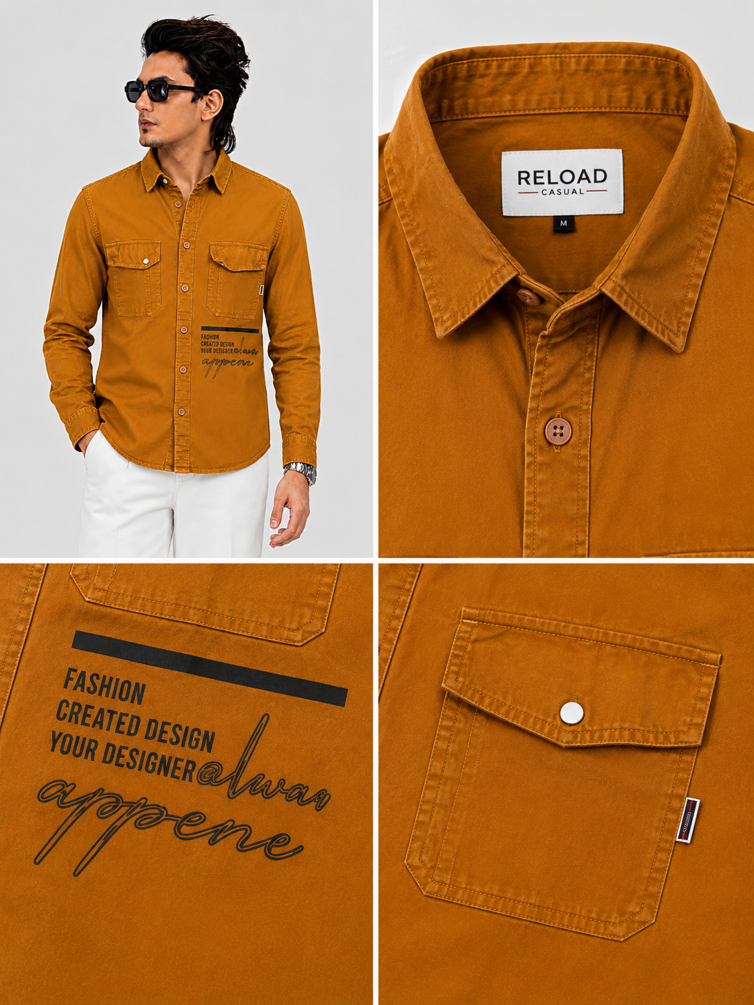 Designer Graphic Flap Pocket Shirt Back Design