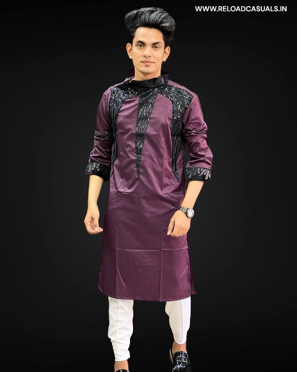 Shiny Crafted Designer Kurta & Plain Pant - Combo