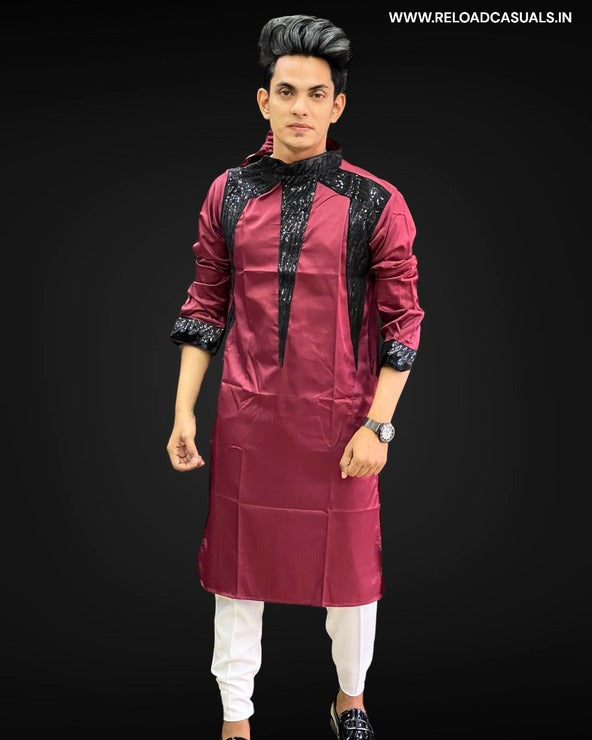 Shiny Crafted Designer Kurta & Plain Pant - Combo