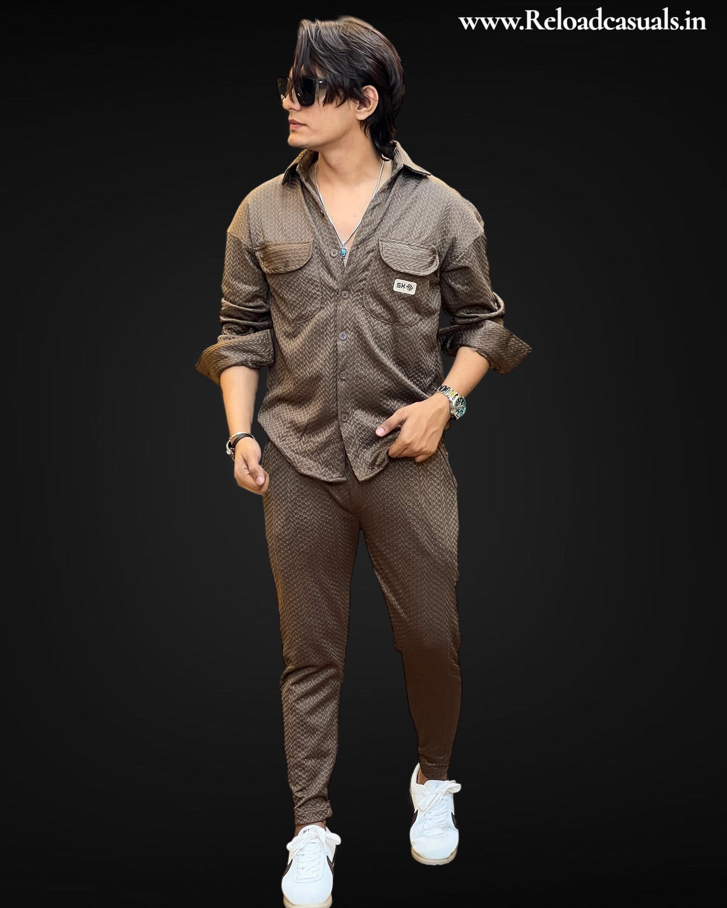 Men's Textured Chevron Tracksuit
