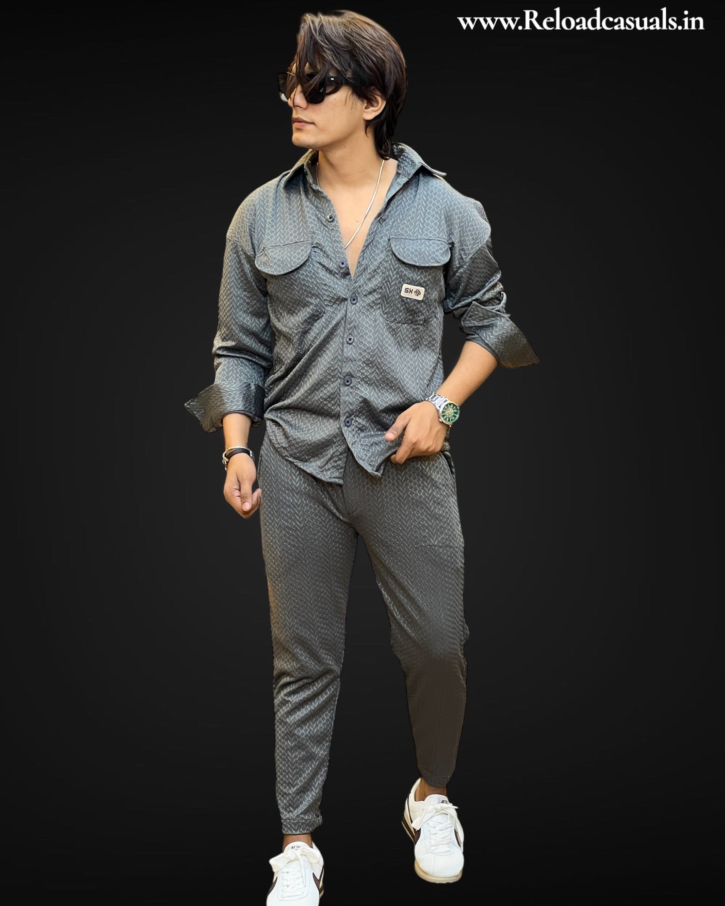 Men's Textured Chevron Tracksuit
