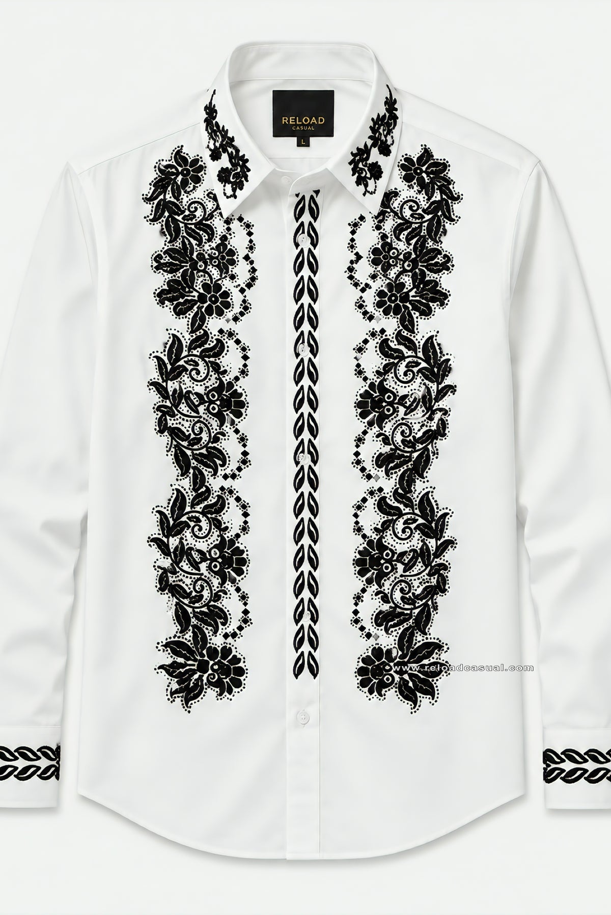 Floral Velvet Flocking Diamond Shirt