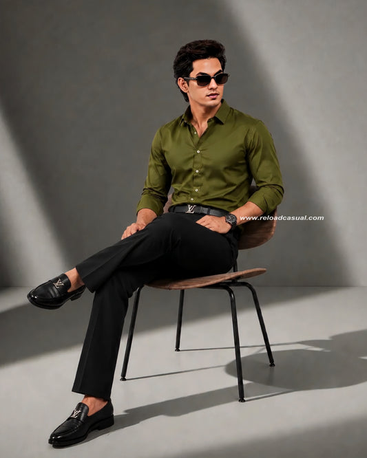 Korean Style Lachka Slim Shirt & Bootcut Pant Set
