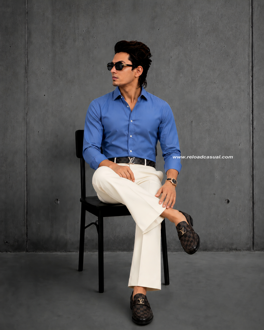 Korean Style Lachka Slim Shirt & Bootcut Pant Set