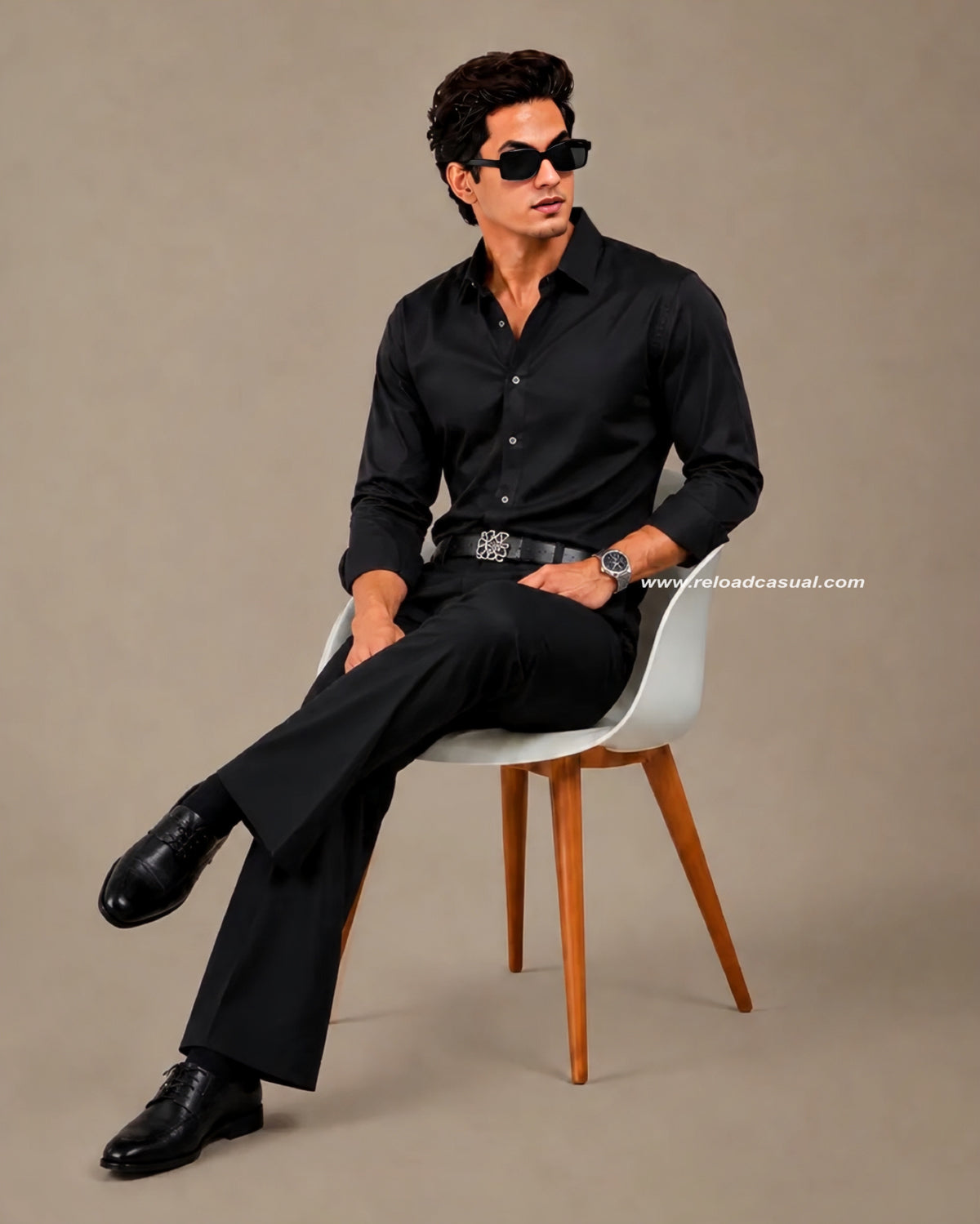 Korean Style Lachka Slim Shirt & Bootcut Pant Set