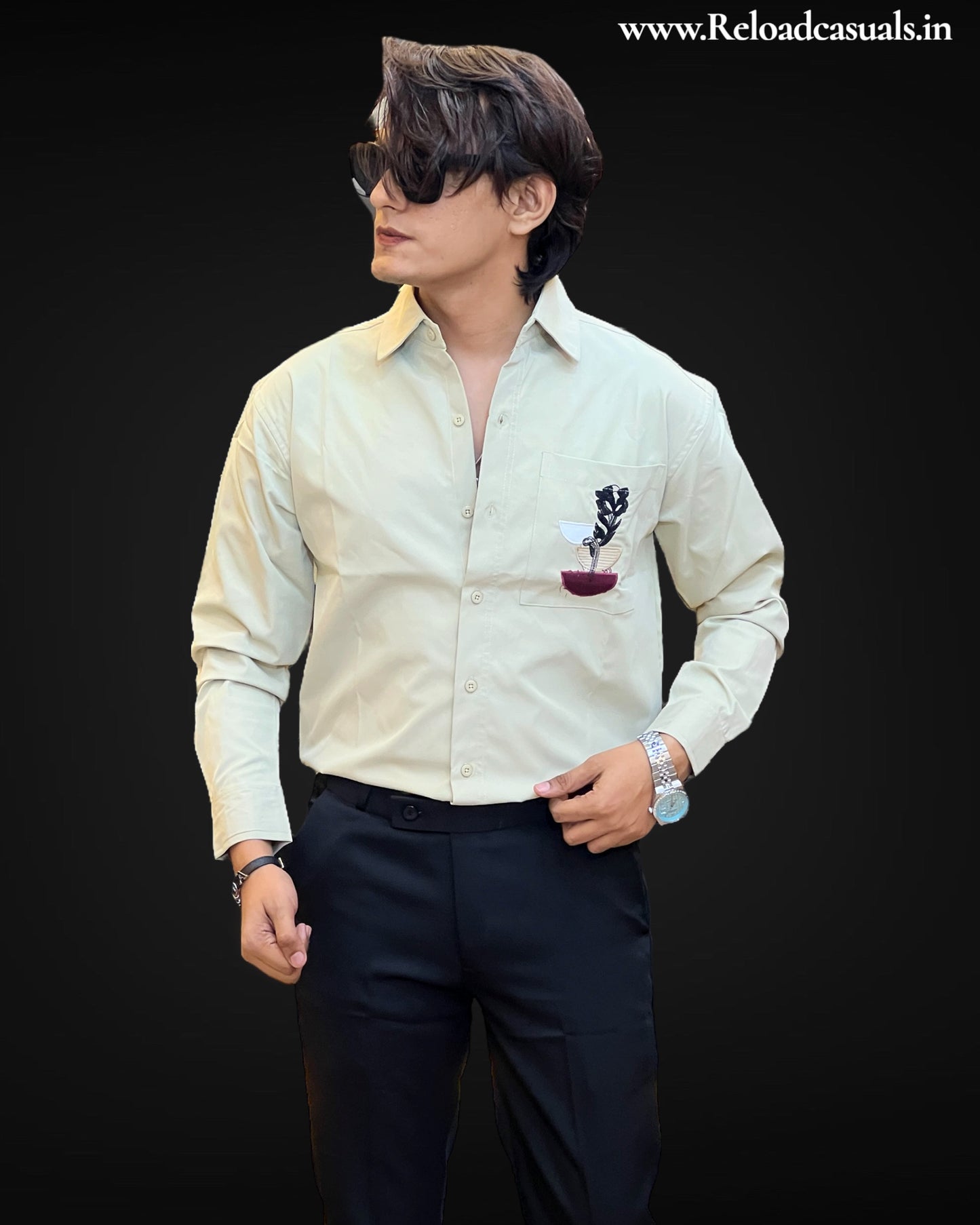 Elegant Embroidered Pocket Shirt