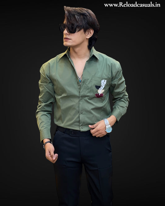 Elegant Embroidered Pocket Shirt