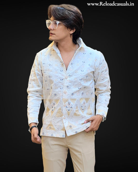 Royal Ivory Embroidered Shirt