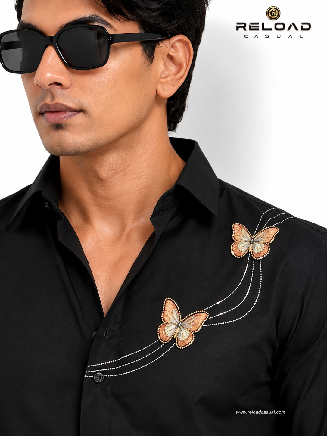 The Butterfly Elegance Line Print Shirt