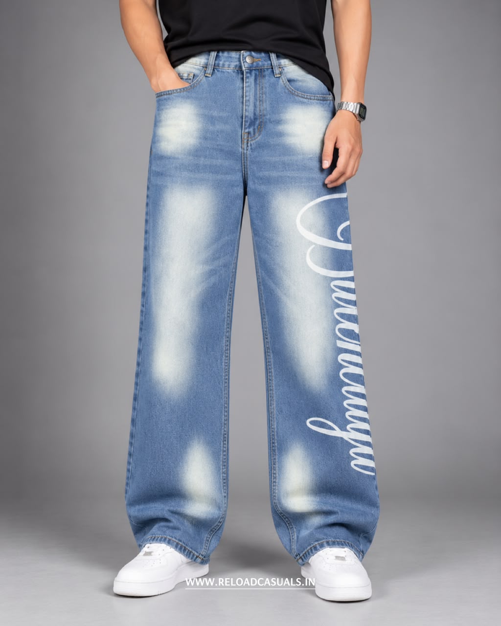 Men’s Modern Style Baggy Fit Denim Jeans