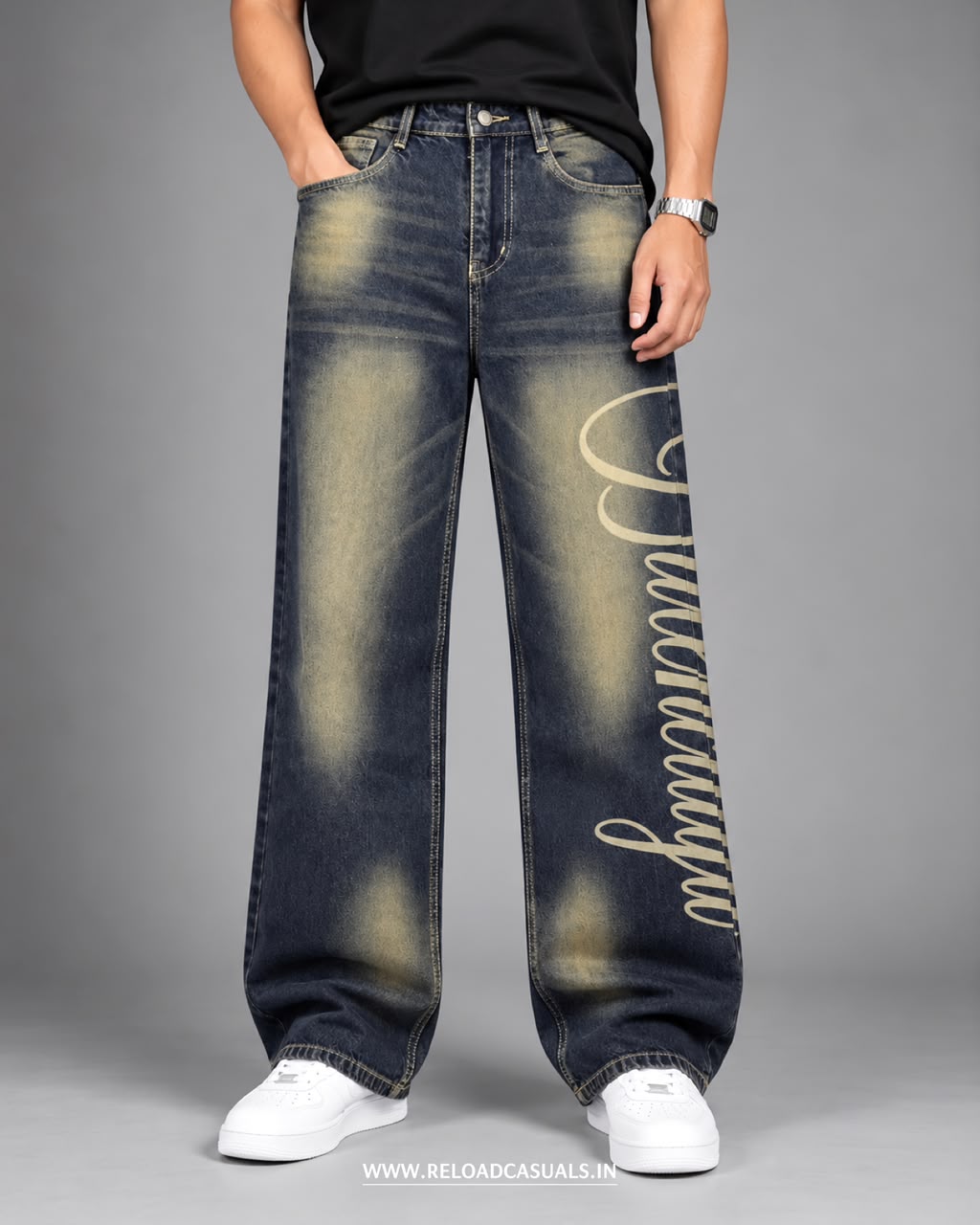 Men’s Modern Style Baggy Fit Denim Jeans