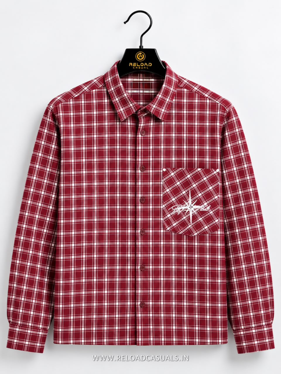 Men’s Casual Check Boxy Fit Pocket Shirt