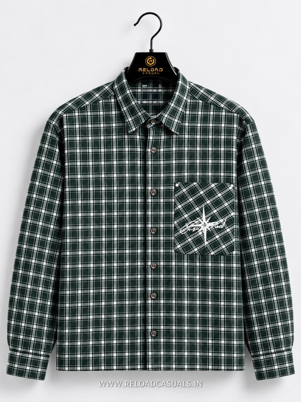 Men’s Casual Check Boxy Fit Pocket Shirt