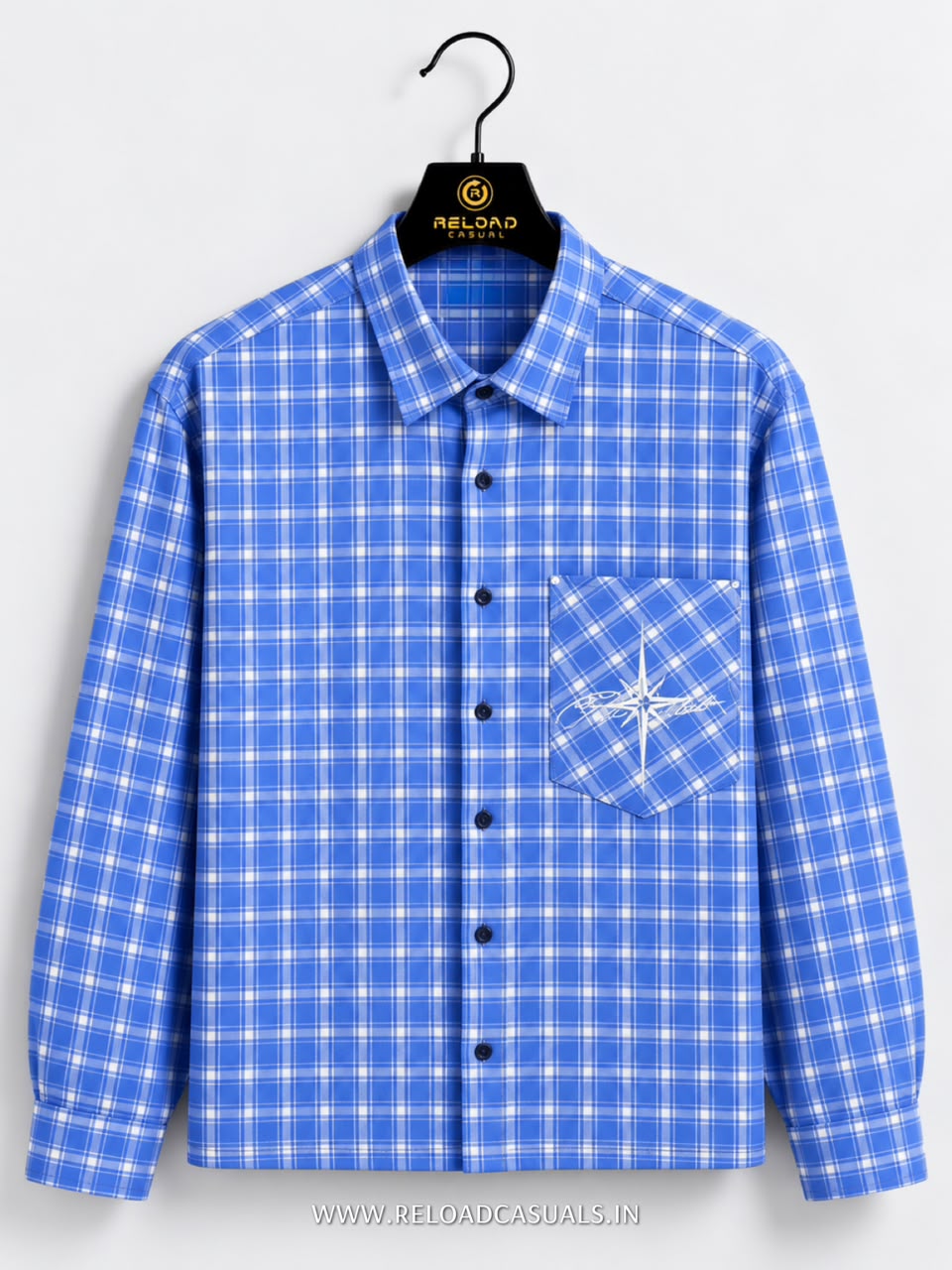 Men’s Casual Check Boxy Fit Pocket Shirt