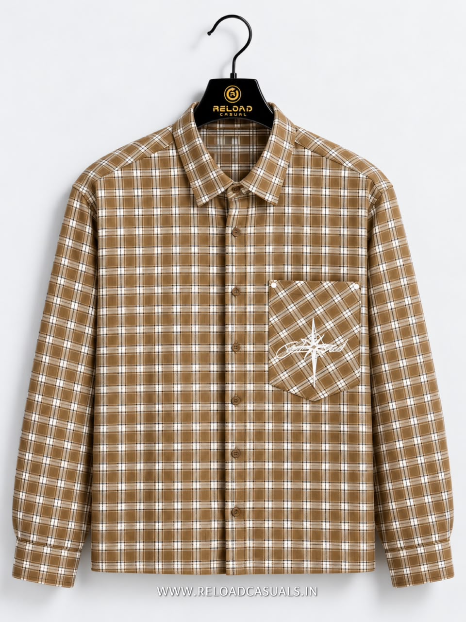 Men’s Casual Check Boxy Fit Pocket Shirt