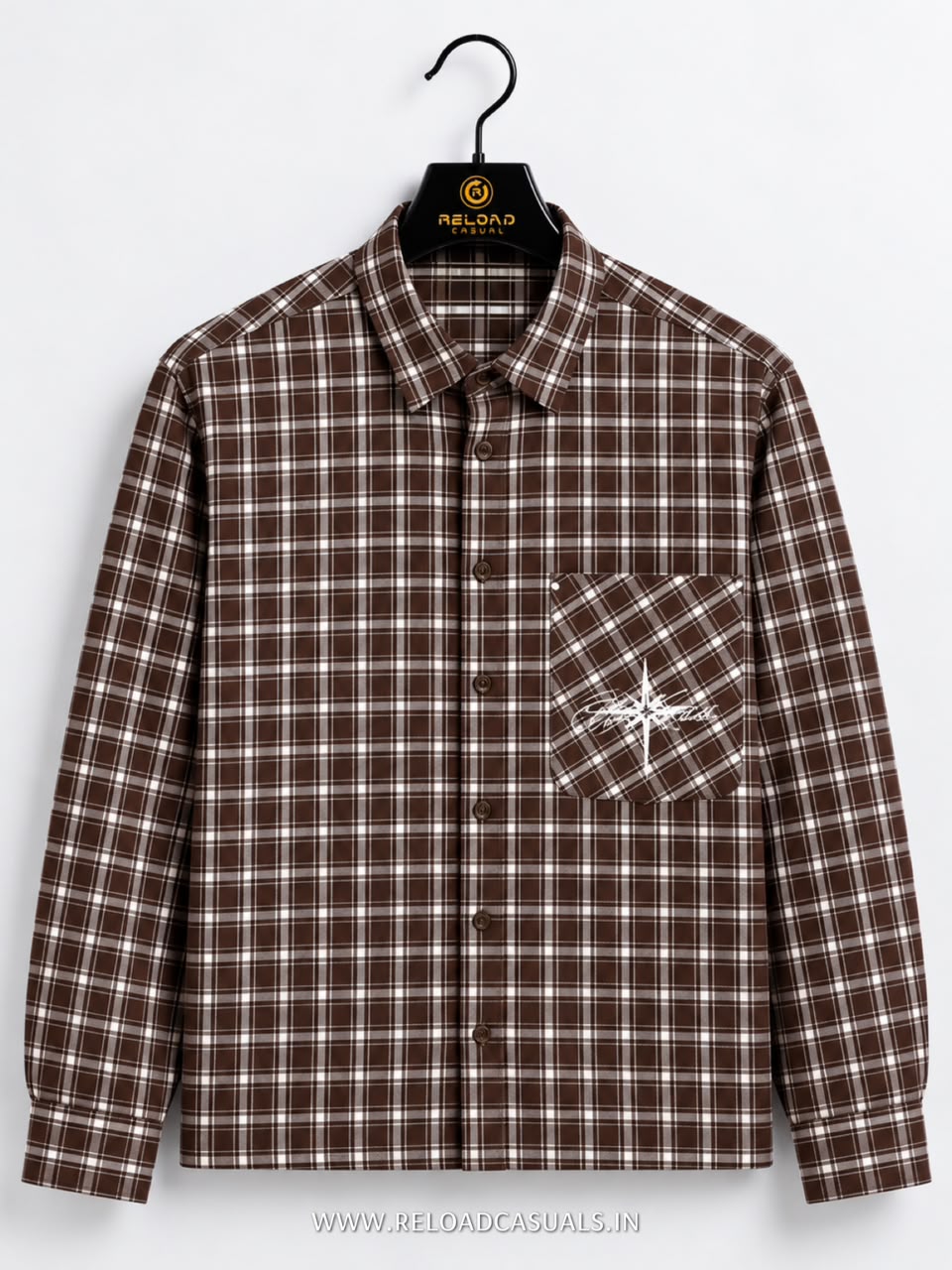 Men’s Casual Check Boxy Fit Pocket Shirt