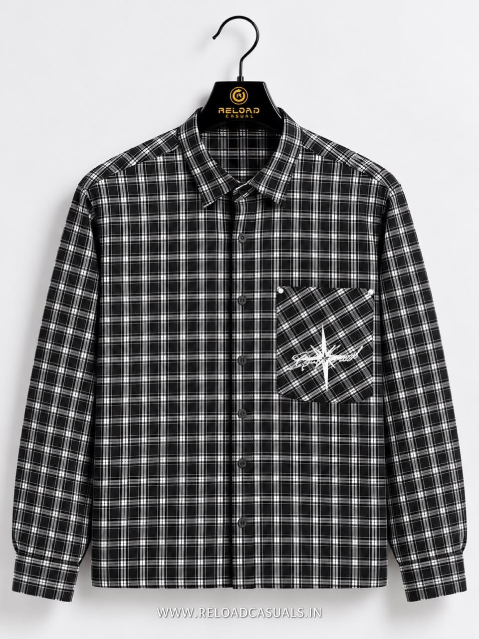 Men’s Casual Check Boxy Fit Pocket Shirt