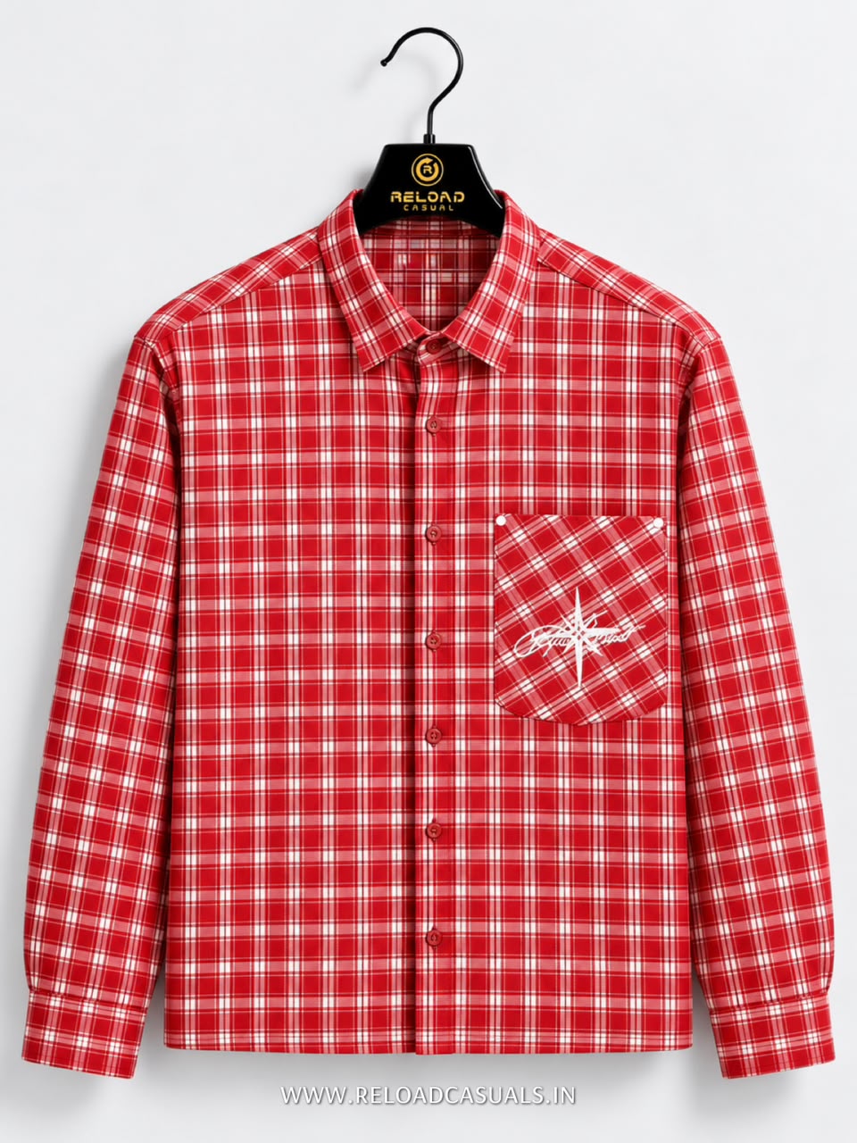 Men’s Casual Check Boxy Fit Pocket Shirt