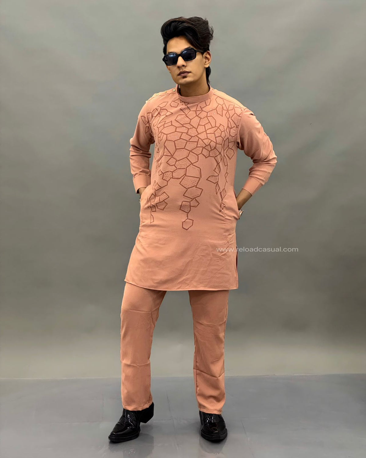 Geometric Print modern Textured kurta Combo