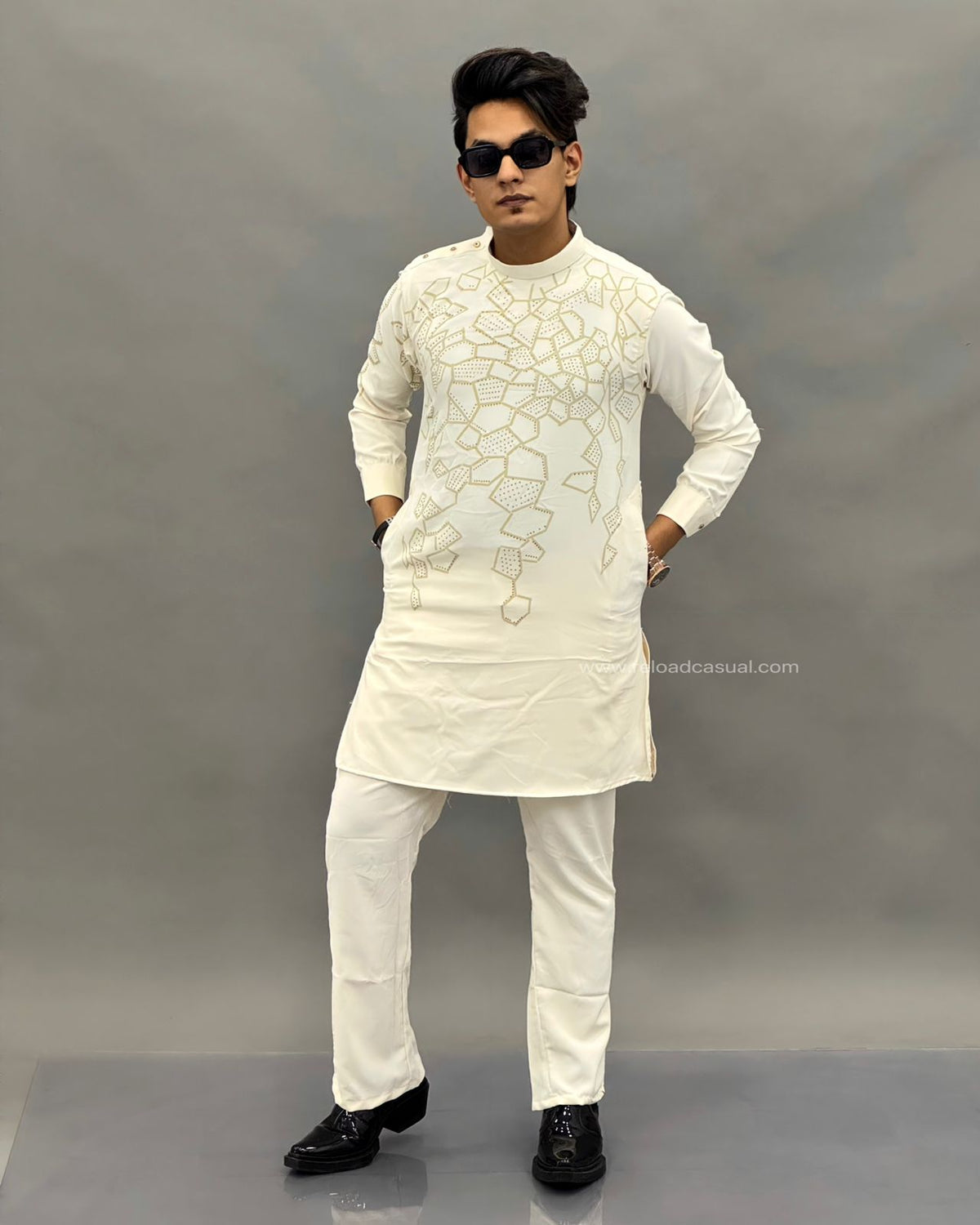 Geometric Print modern Textured kurta Combo