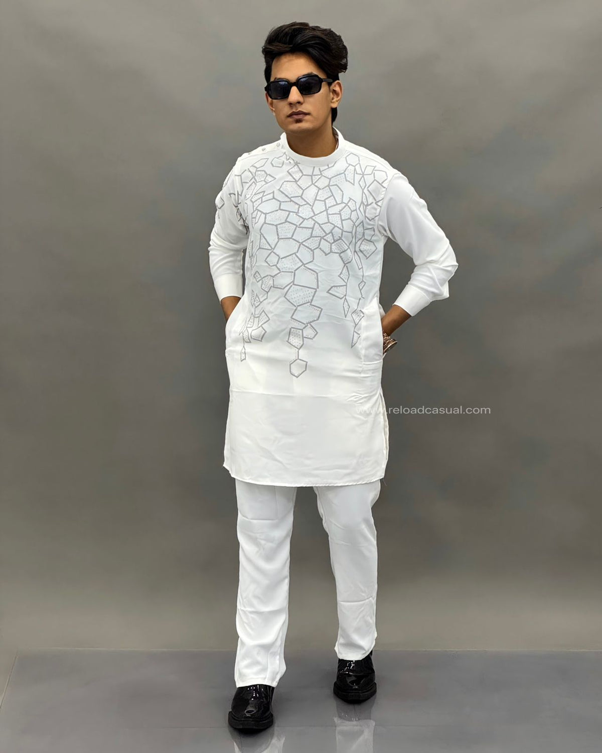 Geometric Print modern Textured kurta Combo