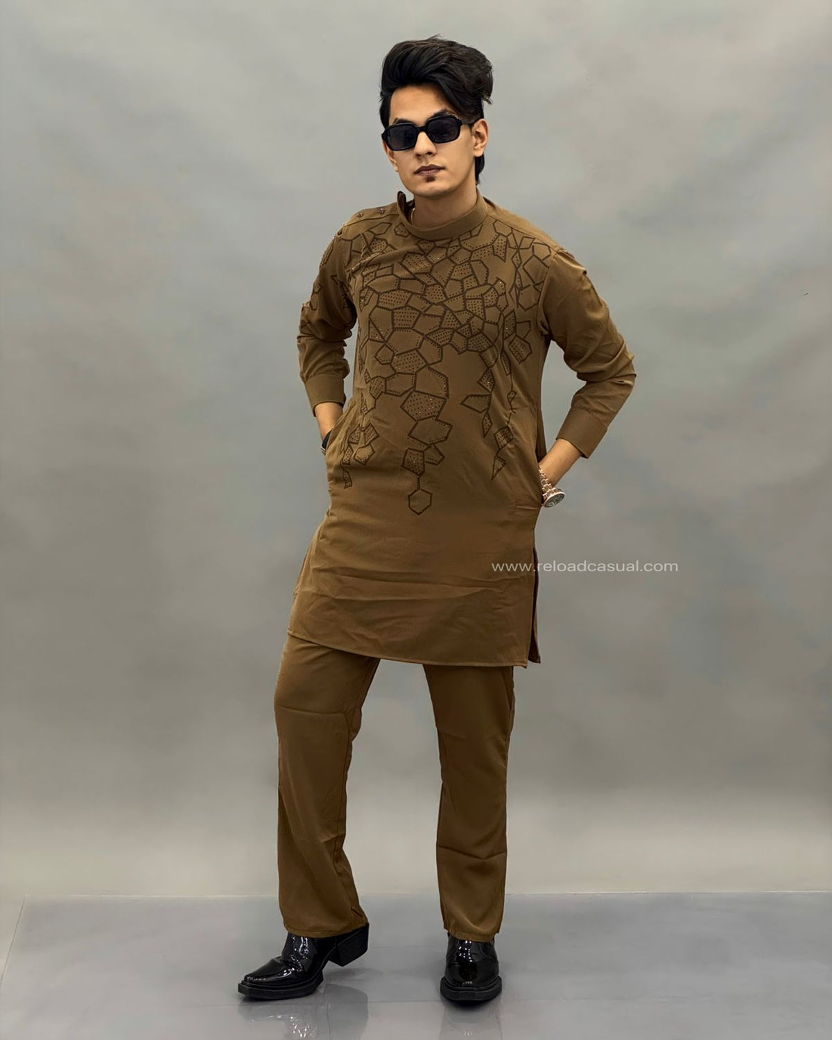 Geometric Print modern Textured kurta Combo