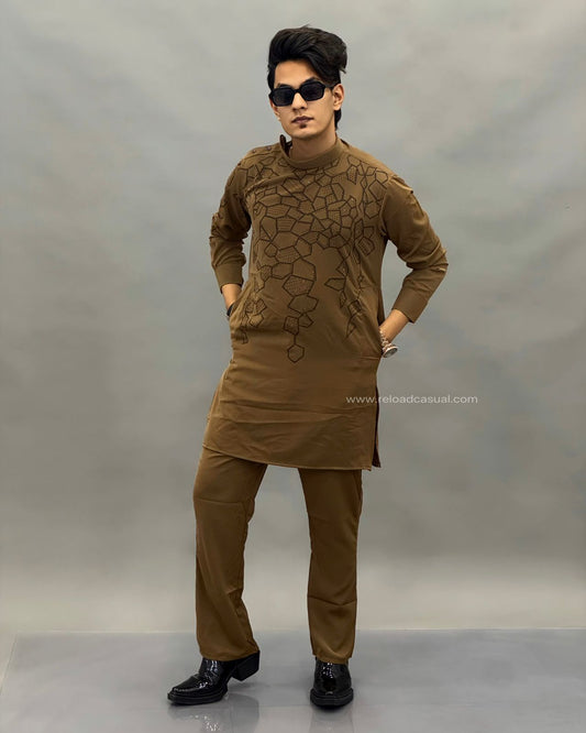 Geometric Print modern Textured kurta Combo
