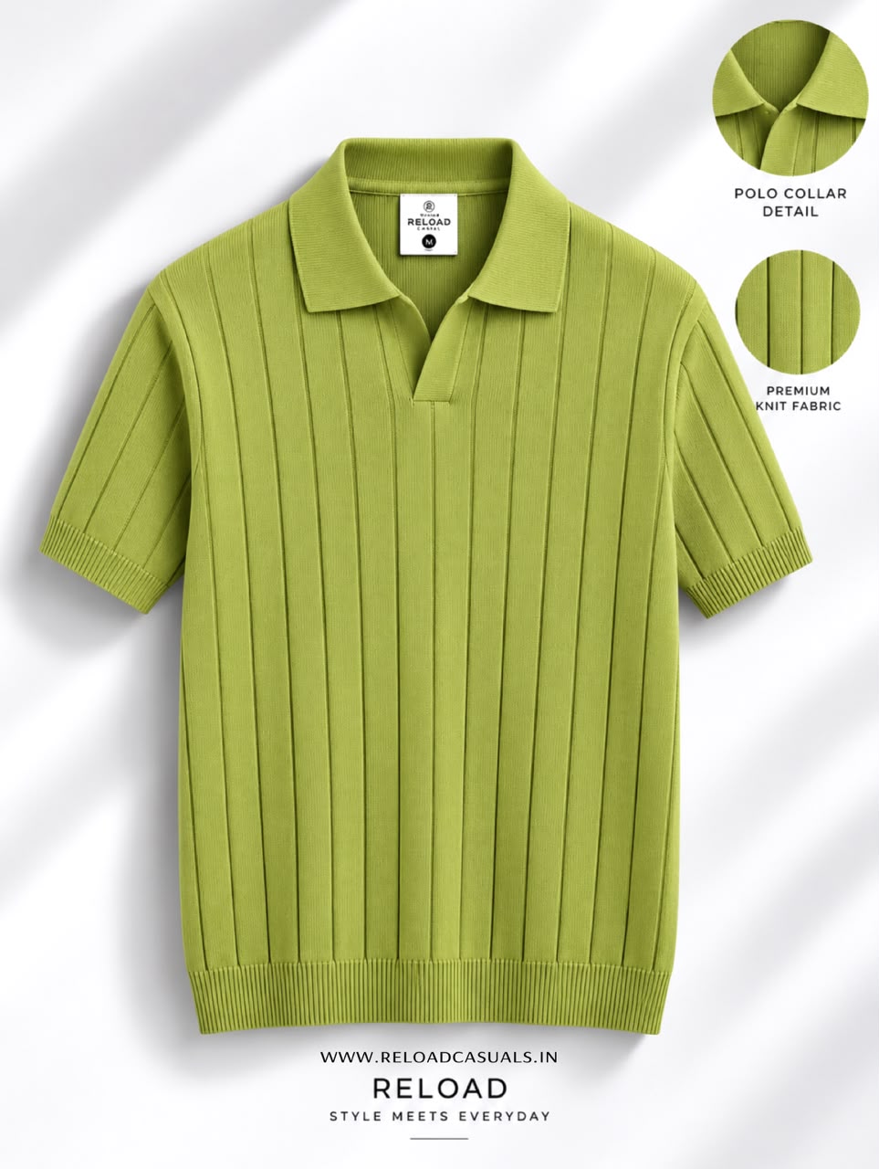 Mens Vertical Rib Knit T-Shirt