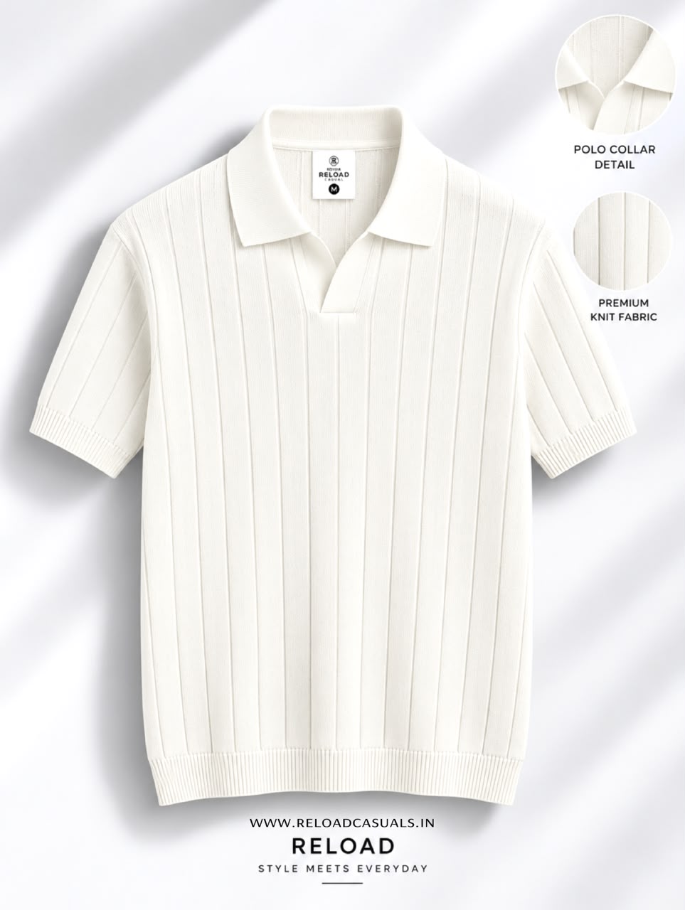 Mens Vertical Rib Knit T-Shirt