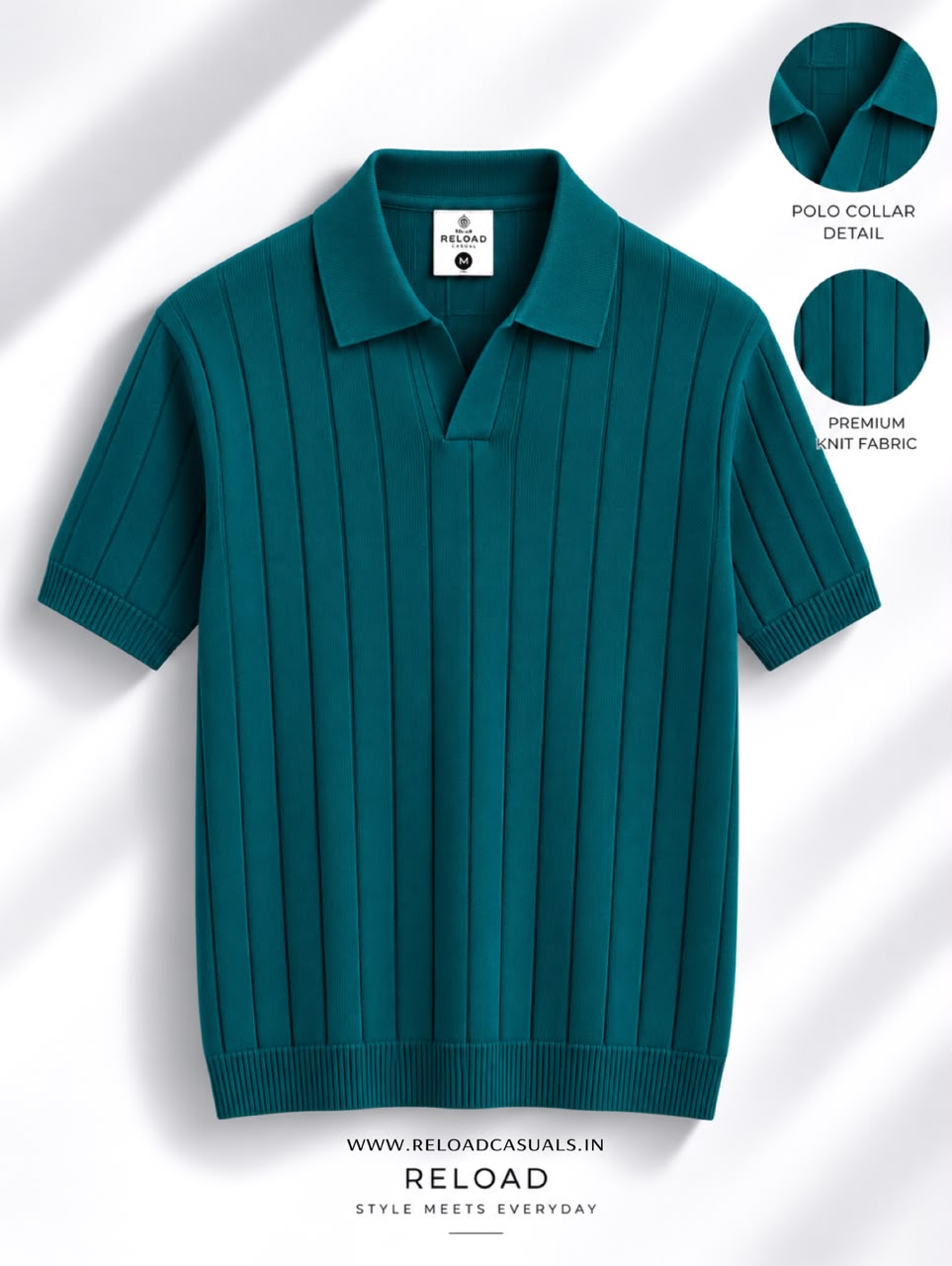 Mens Vertical Rib Knit T-Shirt
