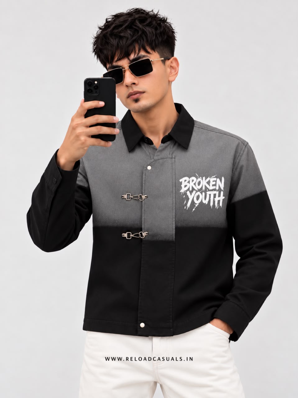 Men’s Broken Youth Buckle Detail Boxy Fit Shirt