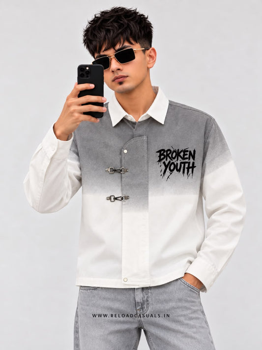 Men’s Broken Youth Buckle Detail Boxy Fit Shirt