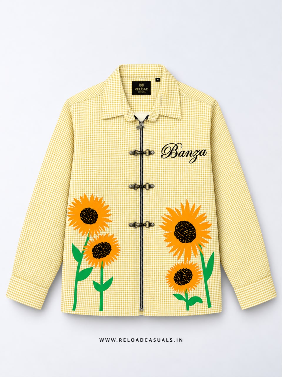 Men’s Sunflower Print Buckle Boxy Check Shirt