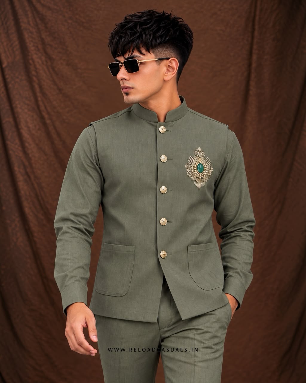 Emerald Stone Detail 3-Piece Set