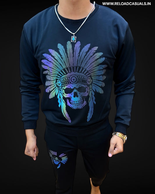 Skull Worrior Reflector Full Track Suit - Combo