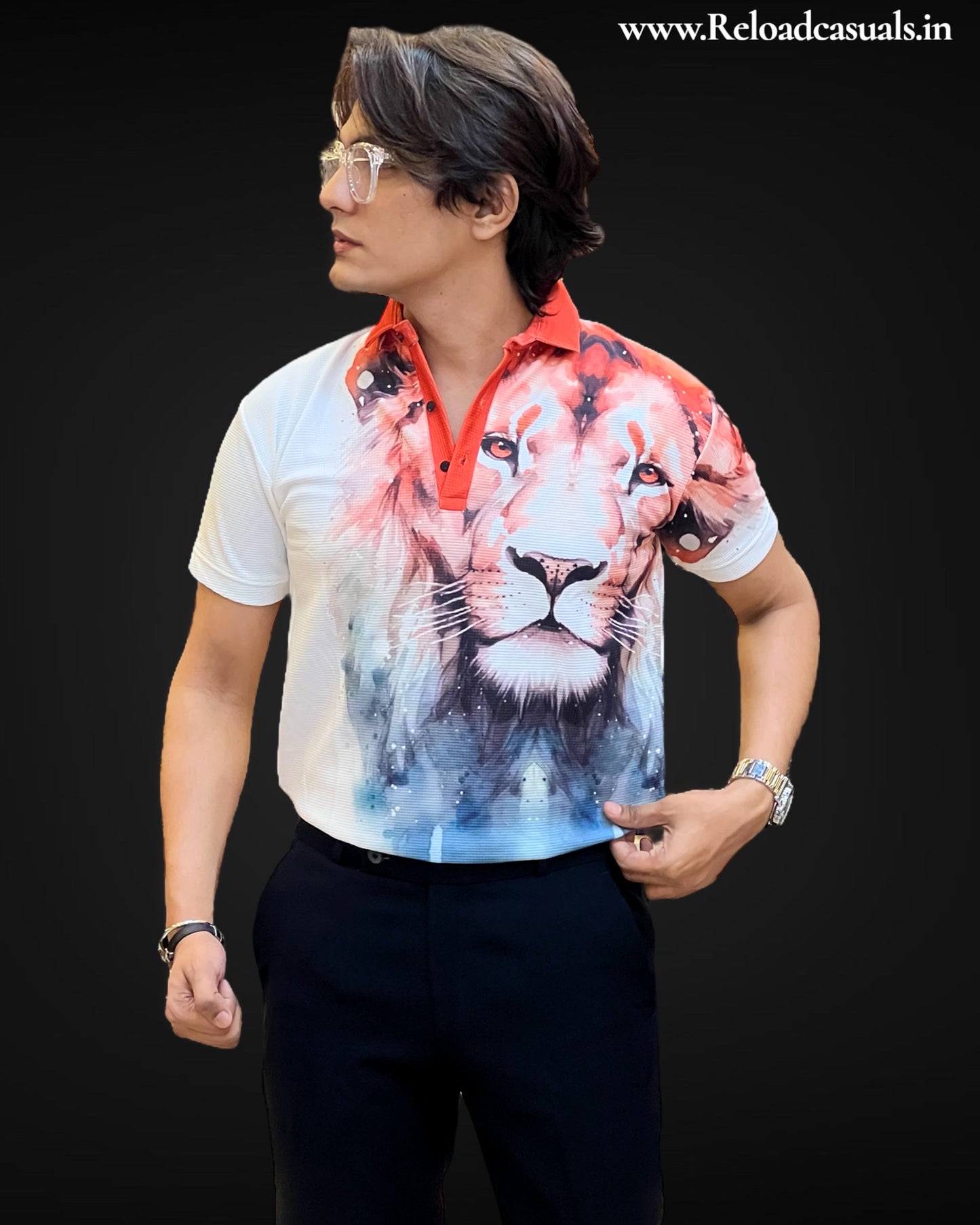 Lion Print Elegance T-Shirt