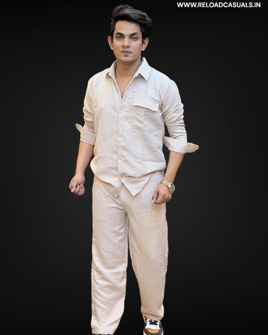 Single Pocket Linen Fabric Full Track Suit - Combo