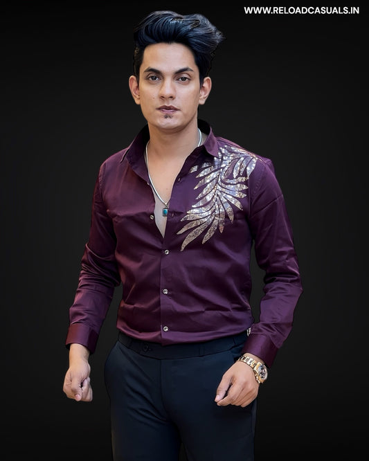 Embellished Design Imp Fabric Shirt