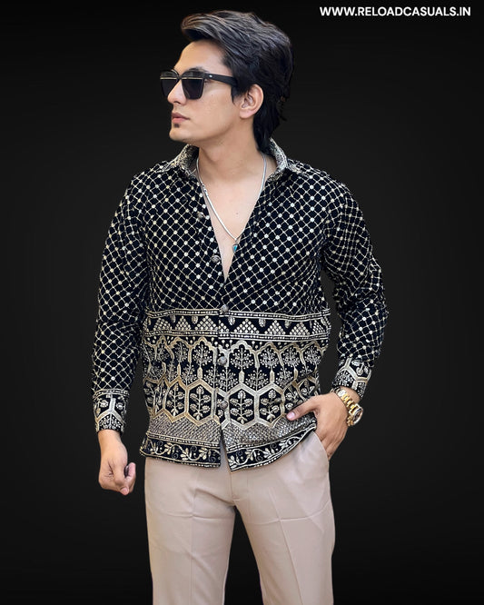 Hexagon Golden Designer Shirt