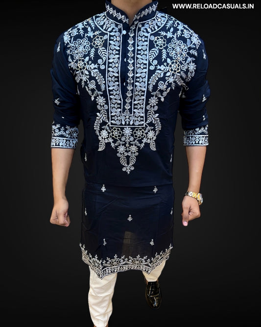 Ethnic Floral Thread Work Designer Kurta