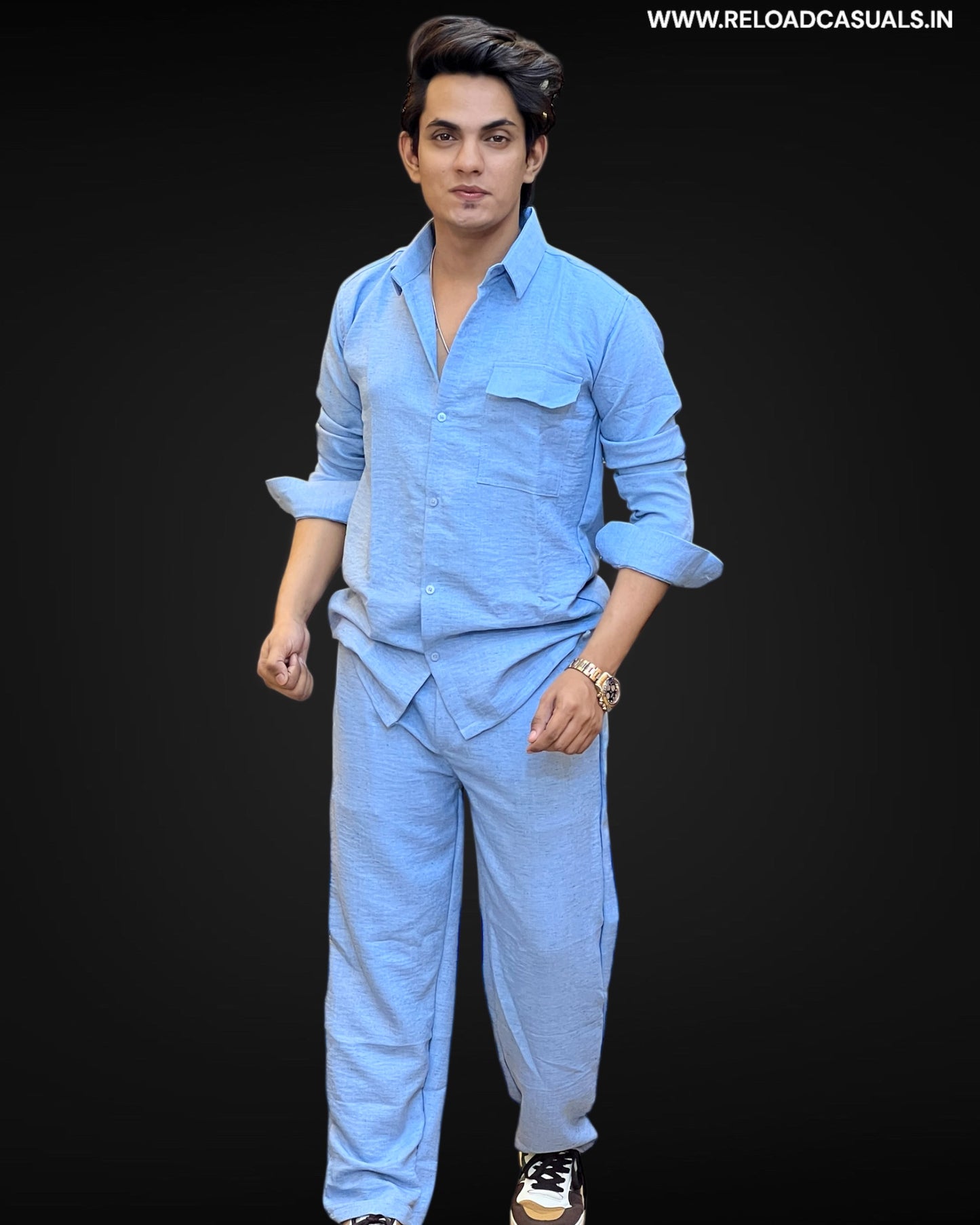 Single Pocket Linen Fabric Full Track Suit - Combo