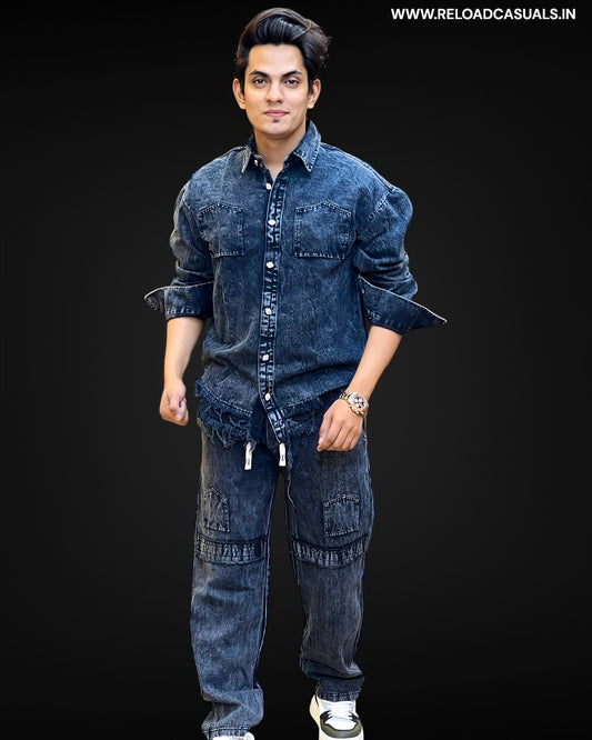 Rebel Denim Track Suit Combo