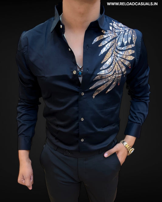 Embellished Design Imp Fabric Shirt