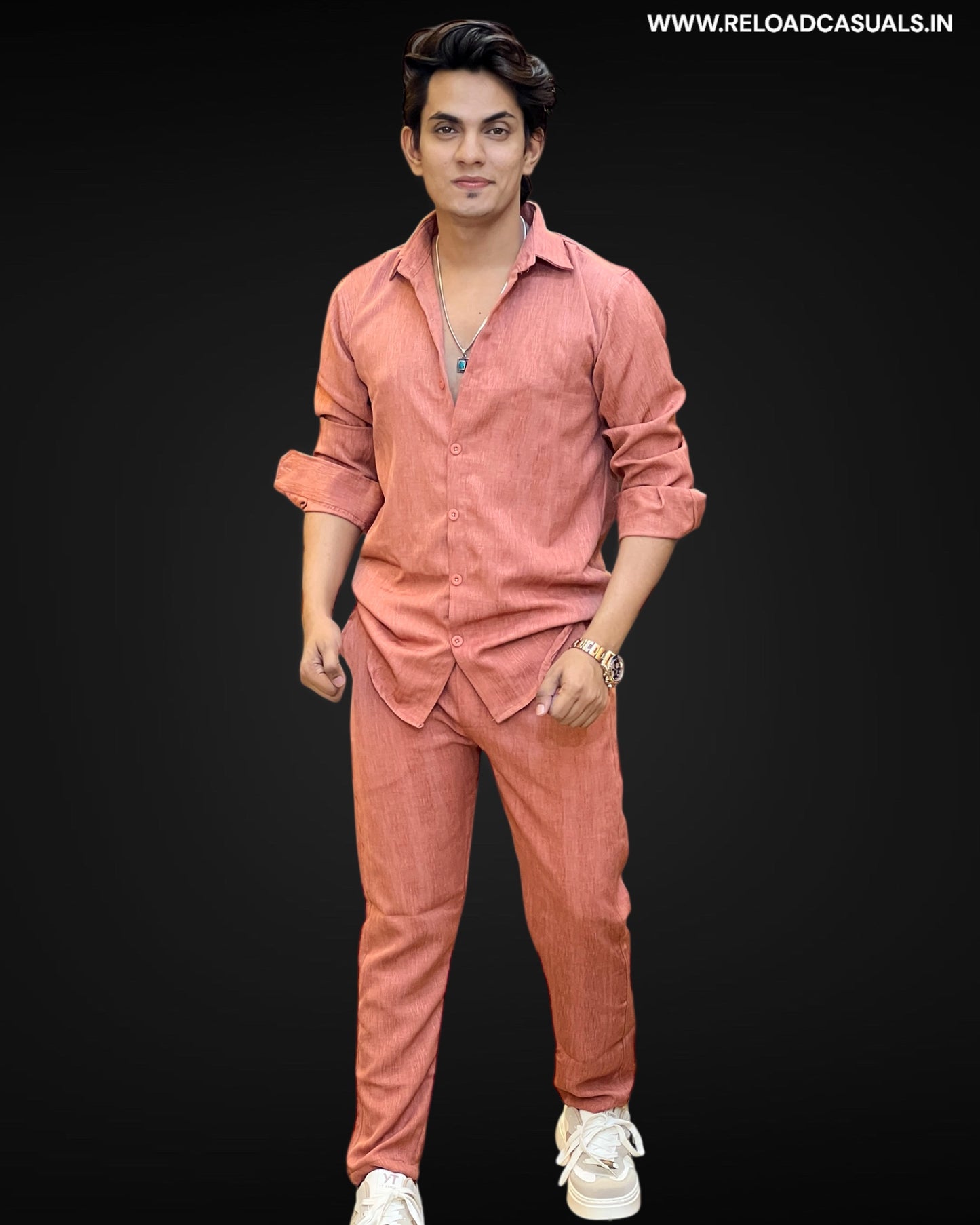 Ensemble Linen Fabric Full Track Suit - Combo