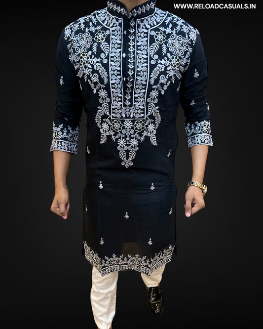 Ethnic Floral Thread Work Designer Kurta