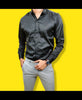 Plain Satin Shirt  - Black